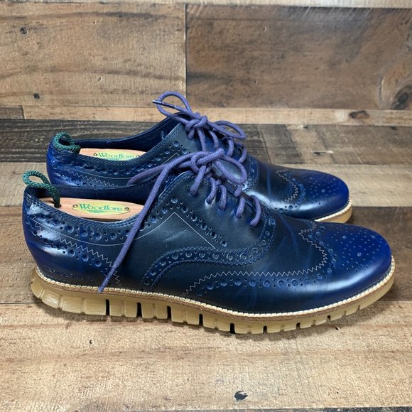 Cole Haan Other - Cole Haan ZeroGrand Blue Leather Wingtip Size 9